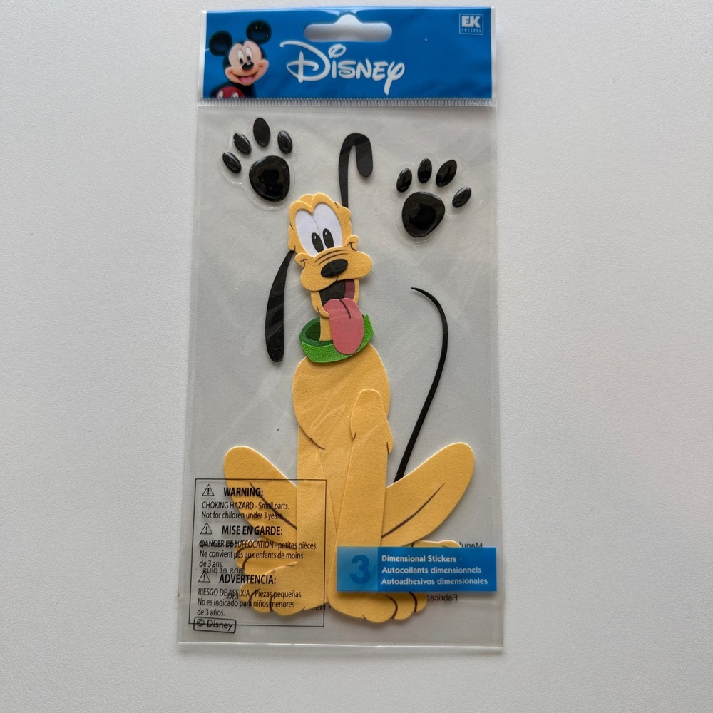 Disney Pluto Dimensional Stickers EK Success Jolee's Boutique 3pc Set DJJ004 NEW